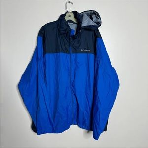 LNWOT Columbia Jacket Mens Packable Hiking Rain Lightweight Blue 2XL